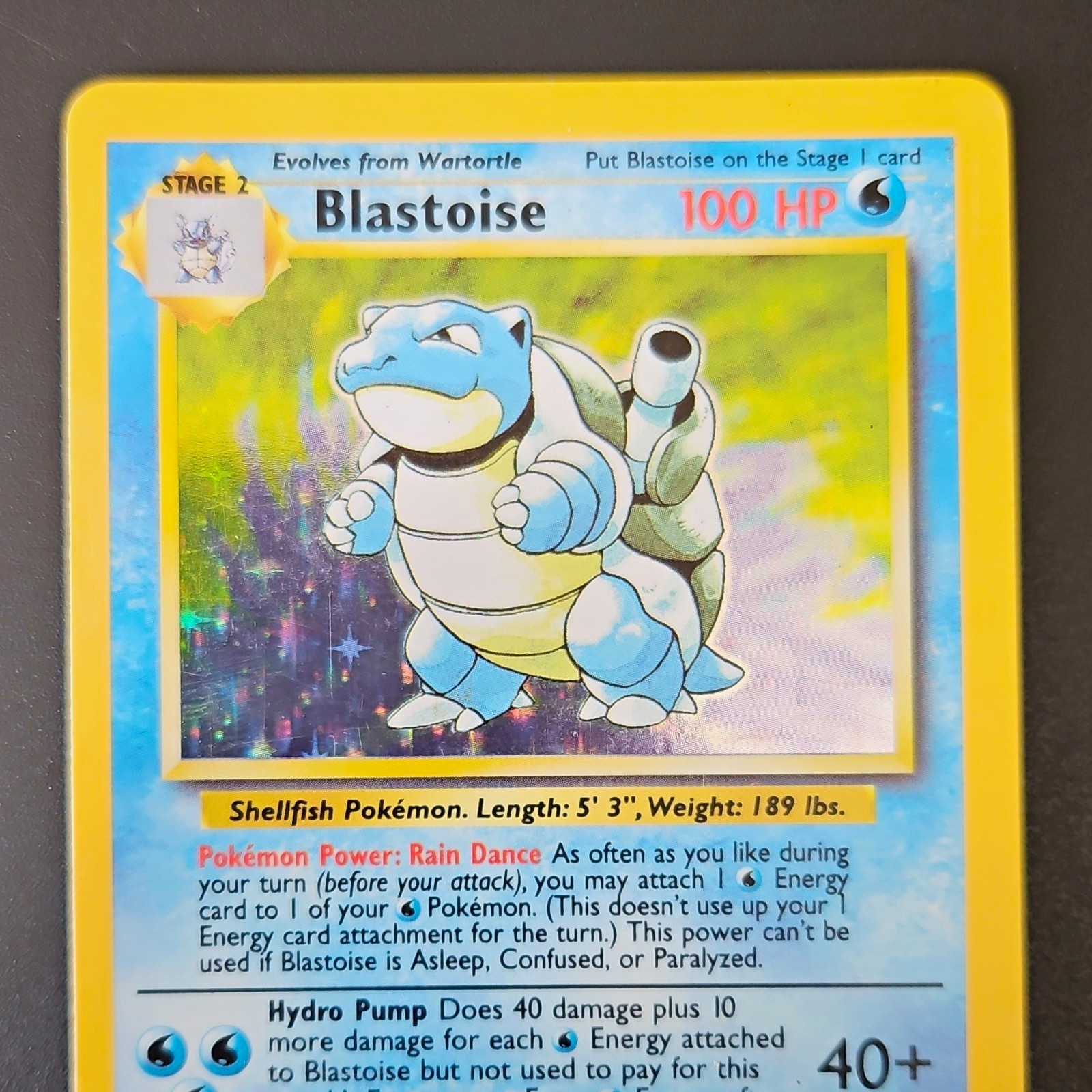 Blastoise Base Set 2/102 Holo Rare 100 HP Stage 2 English 1999 WOTC