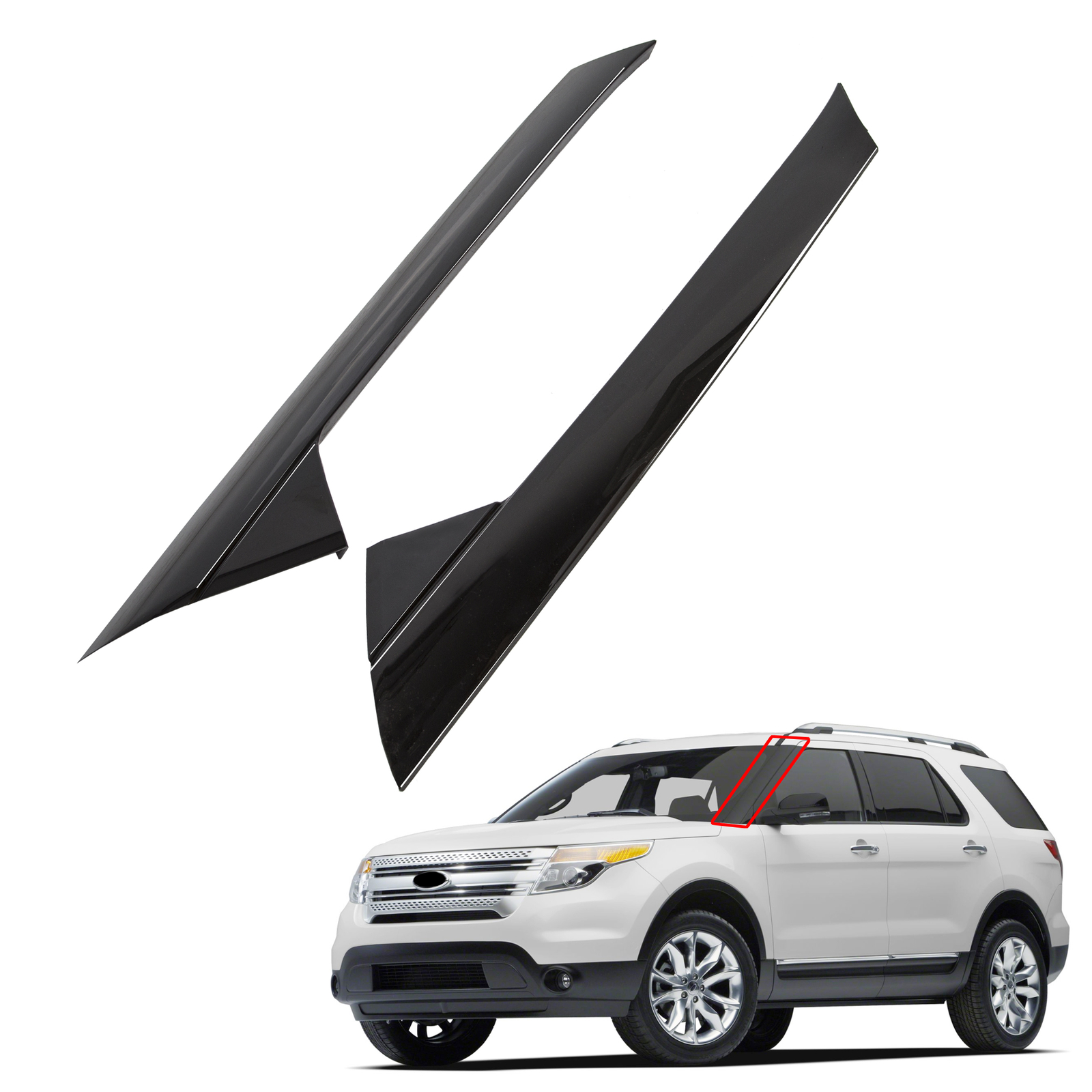 For 11-19 Ford Explorer Left Right Side Windshield A-Pillar Molding Trim For 11-19 Ford Explorer Left Right Side Windshield A-Pillar Molding Trim