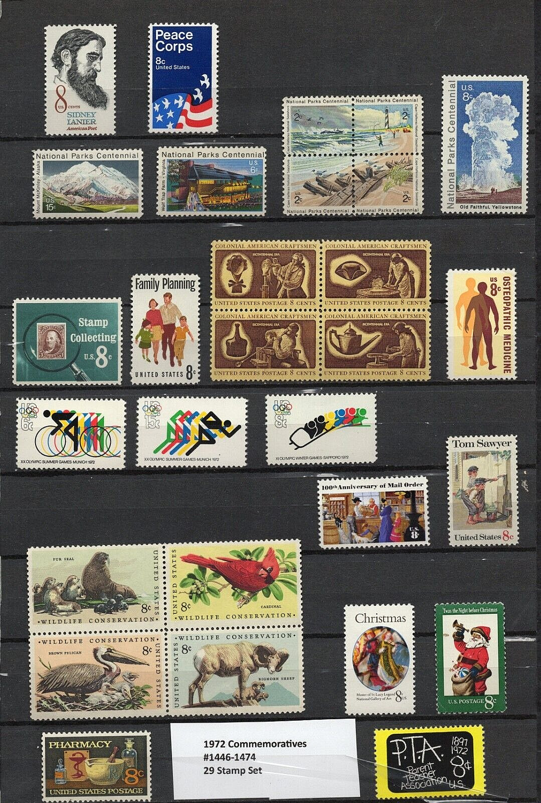 1972 US Commemorative Stamp Set #1445-1474 MINT NH 1972 US Commemorative Stamp Set #1445-1474 MINT NH