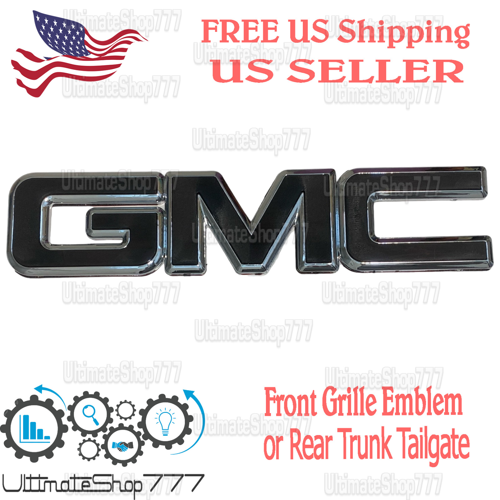 GMC BLACK-SILVER Front Grille Emblem for 1999-2007 GMC Sierra 1500 2500 GMC BLACK-SILVER Front Grille Emblem for 1999-2007 GMC Sierra 1500 2500