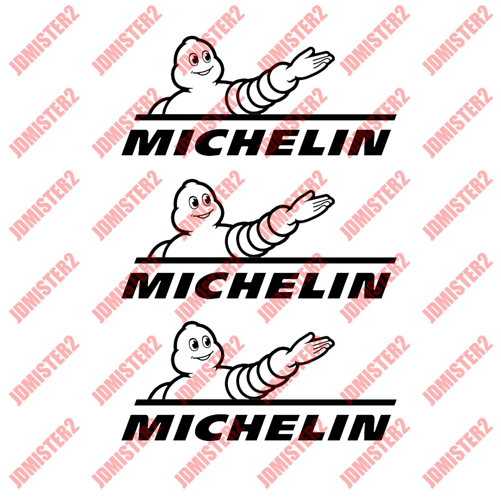 MICHELIN MAN TIRES HORIZ Decal Michelin Tires Vinyl Sticker - Any Size Any Color