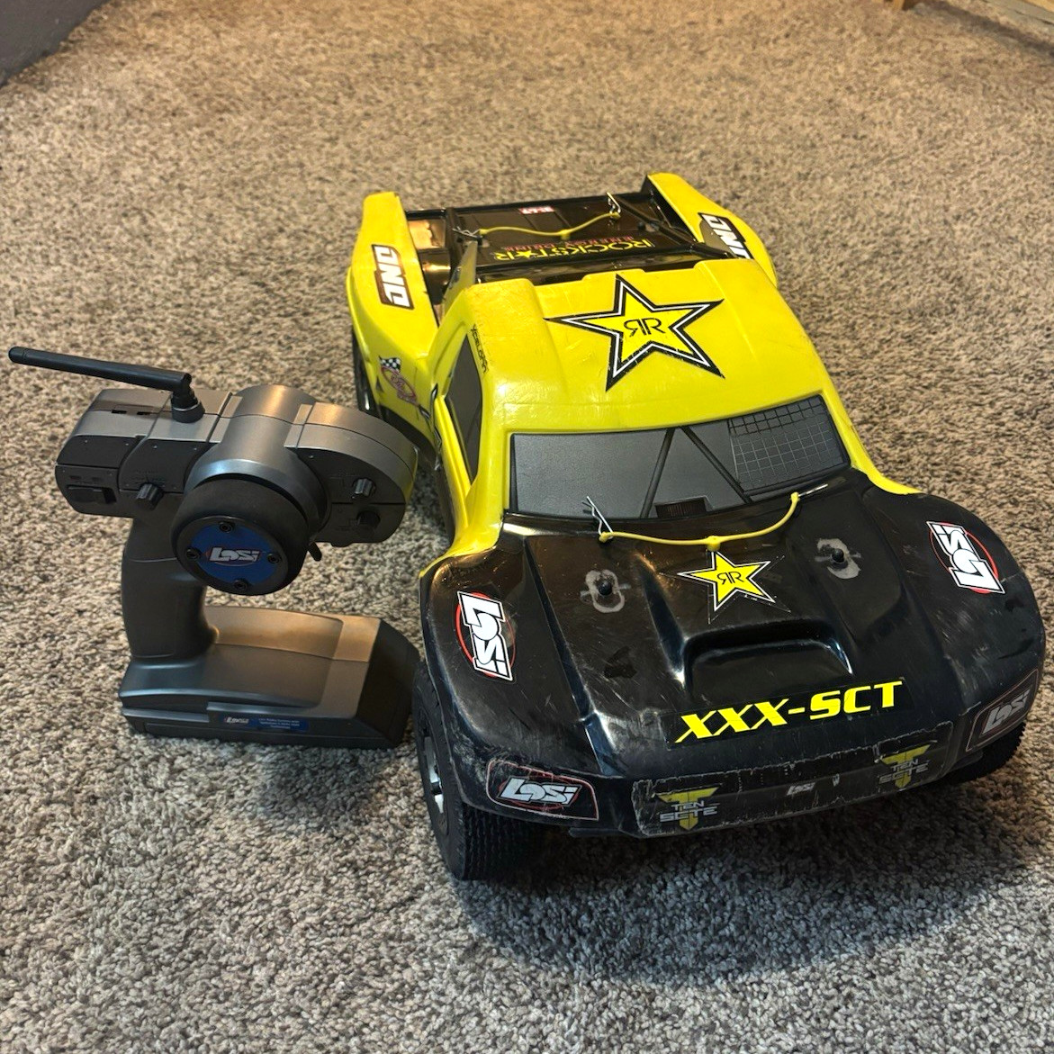 Losi XXX-SCT Short Course RC Truck Yellow/Black with Radio Remote Controller