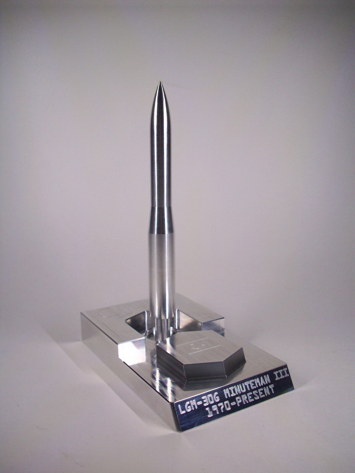 CNC Machined Aluminum Miniature Minuteman III Missile LGM-30G ICBM + Silo 1:134