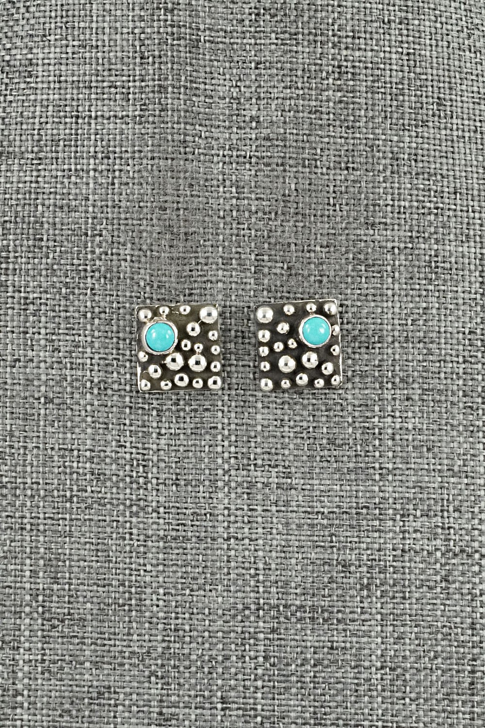 Turquoise & Sterling Silver Earrings - Raymond Coriz