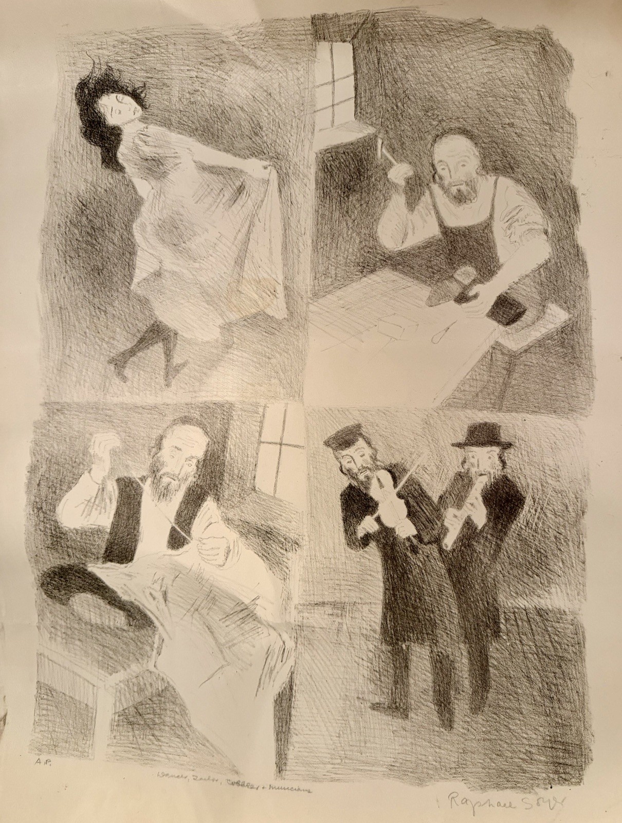 Raphael Soyer Dancer, Tailor, Cobbler, Musicians Raphael Soyer Dancer, Tailor, Cobbler, Musicians