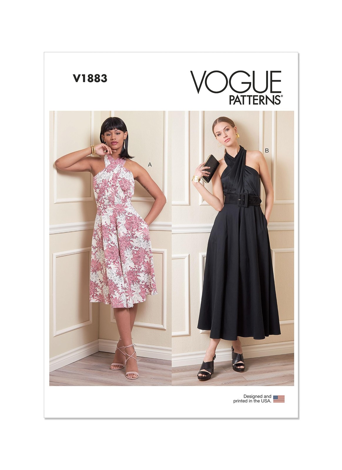 Vogue Misses\' Criss-Cross Halter Dress Sewing Pattern V1883 Sizes 6-8-10-12-14 Vogue Misses\' Criss-Cross Halter Dress Sewing Pattern V1883 Sizes 6-8-10-12-14