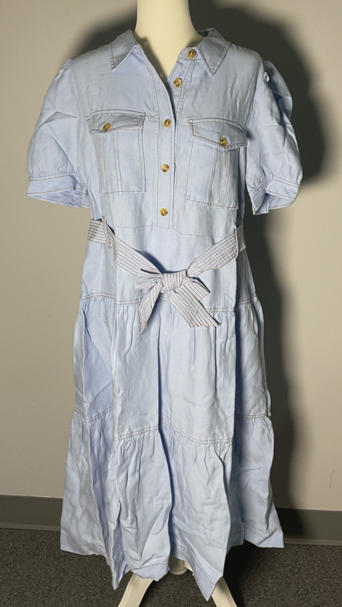 Soft Surroundings Tenley Women\'s Size M Light Denim Midi Dress NWT Soft Surroundings Tenley Women\'s Size M Light Denim Midi Dress NWT