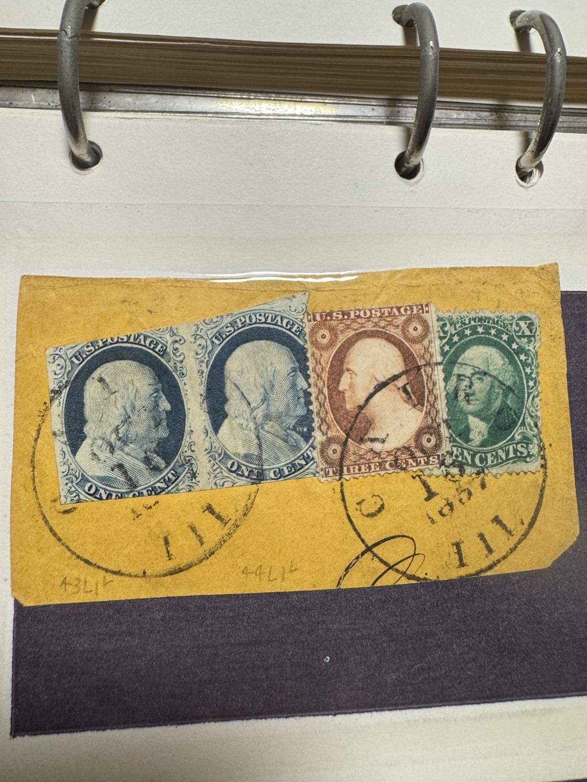 US 9 Pair, 26, 32 On Piece Used Stamp US Scott #9,26,32 On Piece One Large DT US 9 Pair, 26, 32 On Piece Used Stamp US Scott #9,26,32 On Piece One Large DT