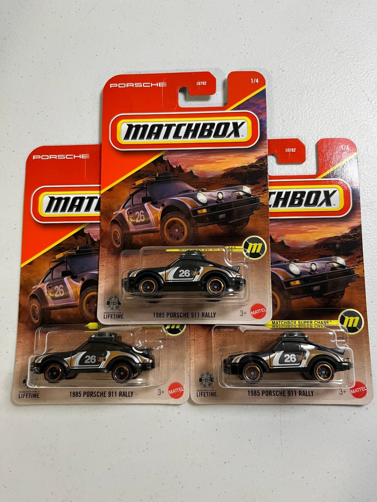 1985 Porsche 911 Rally Super Chase Matchbox 3 Pack 1:64