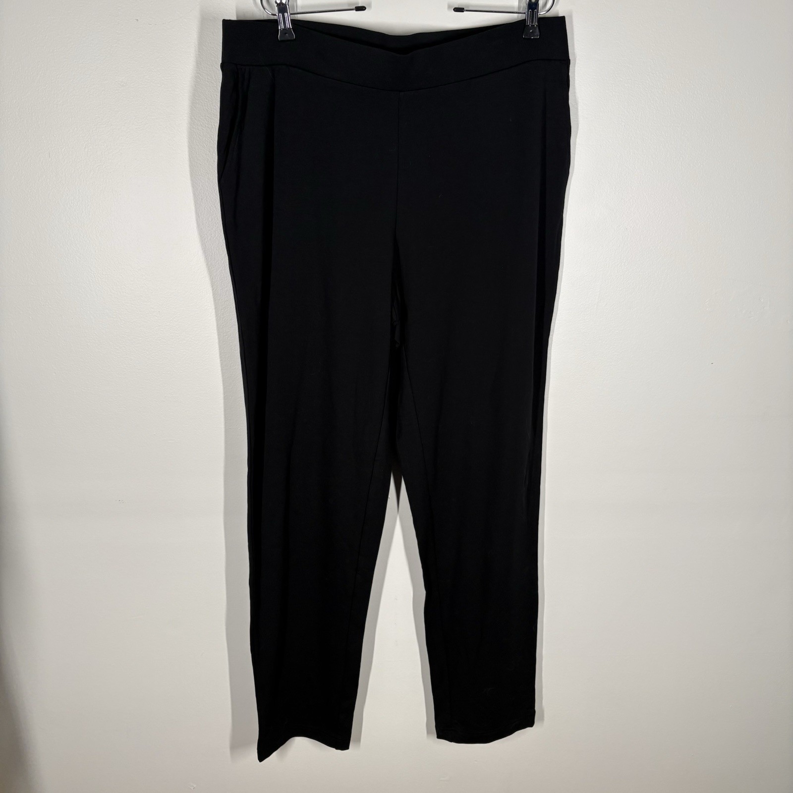 J.Jill Pure Jill Women L Black Affinity French Terry Slim Leg Pants NWOT