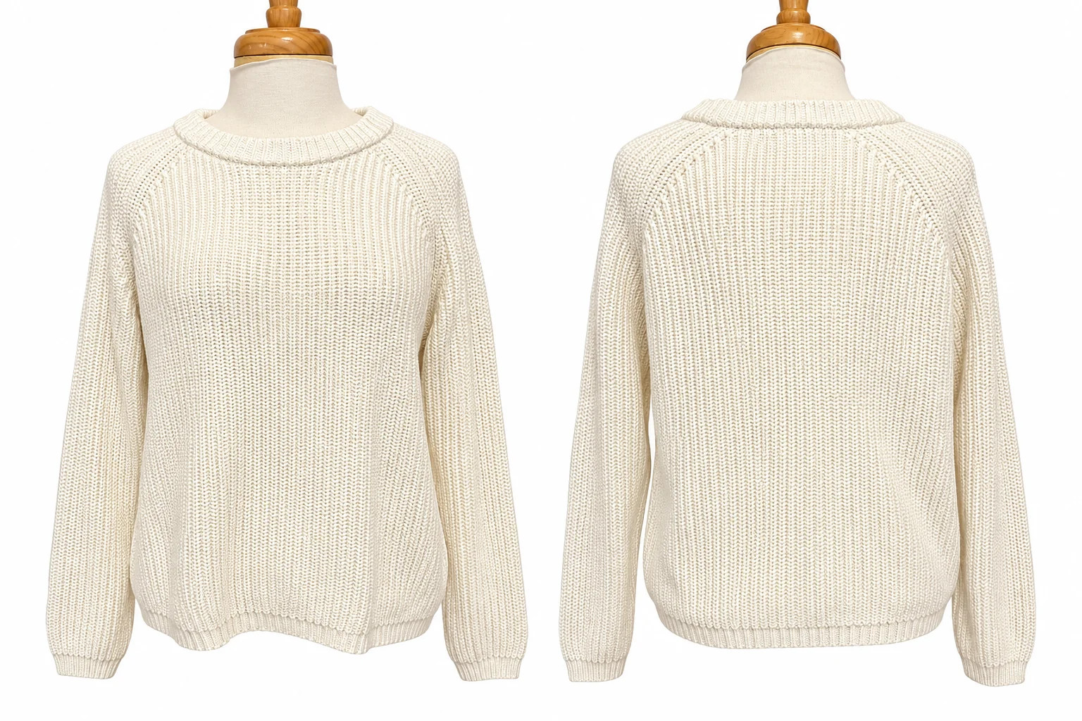 Quince 100% Organic Cotton Fisherman Crew Sweater Ivory Large LNWOT