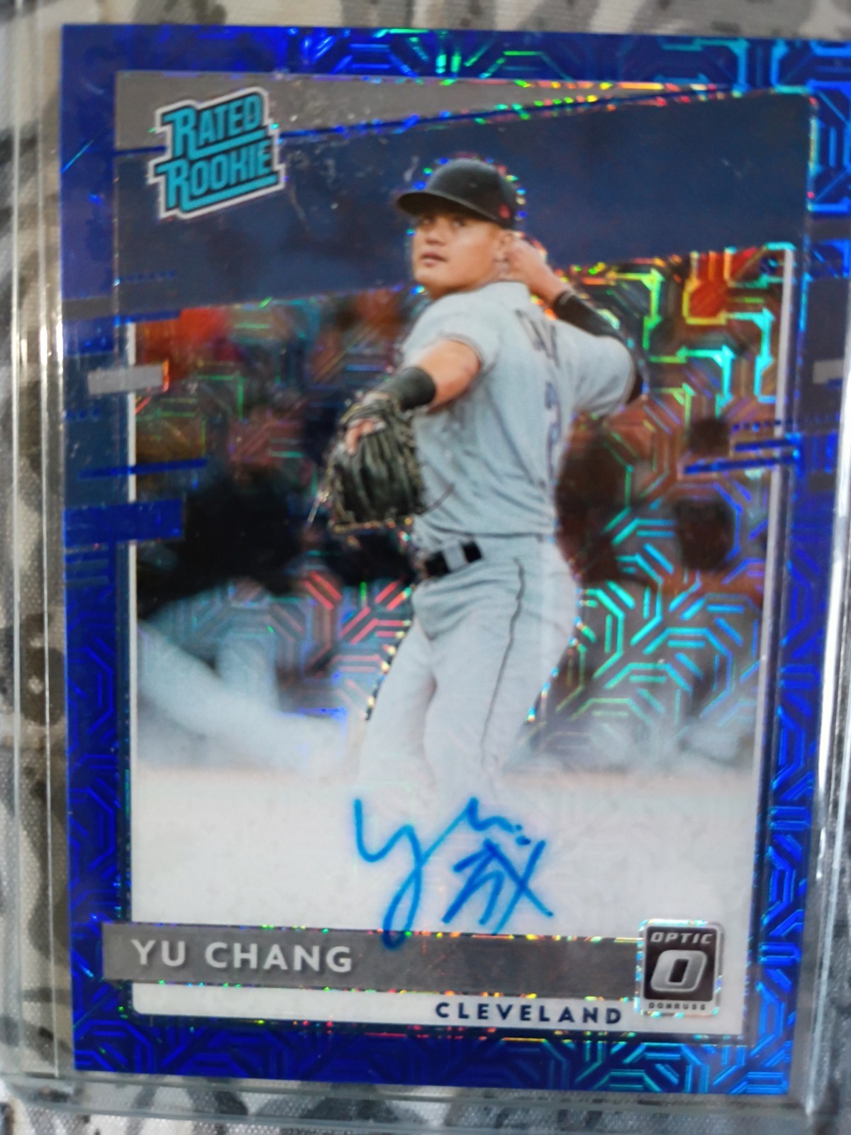 Panini Donruss Optic Blue Mojo Prizm /99 Yu Chang 2020 #RRS-YC  Auto...