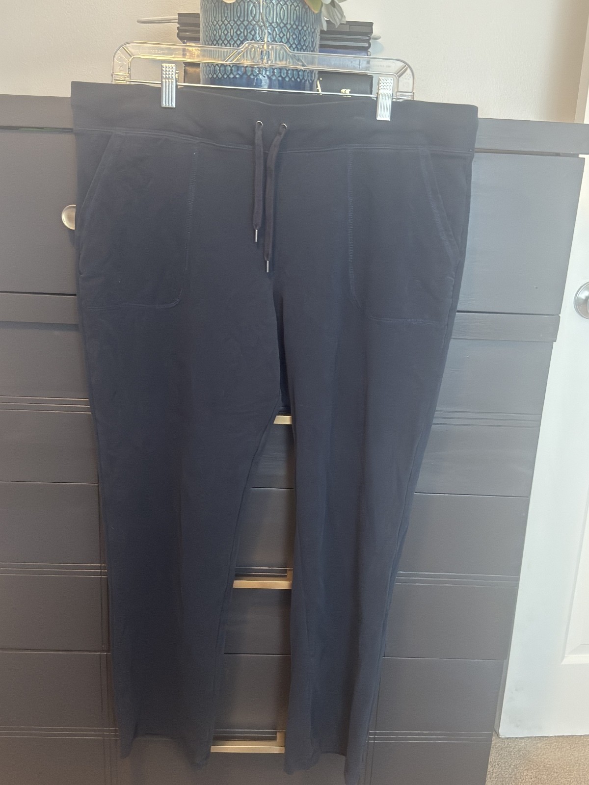 L.L.Bean Women\'s Black Cotton Spandex Jogger Pants Size L