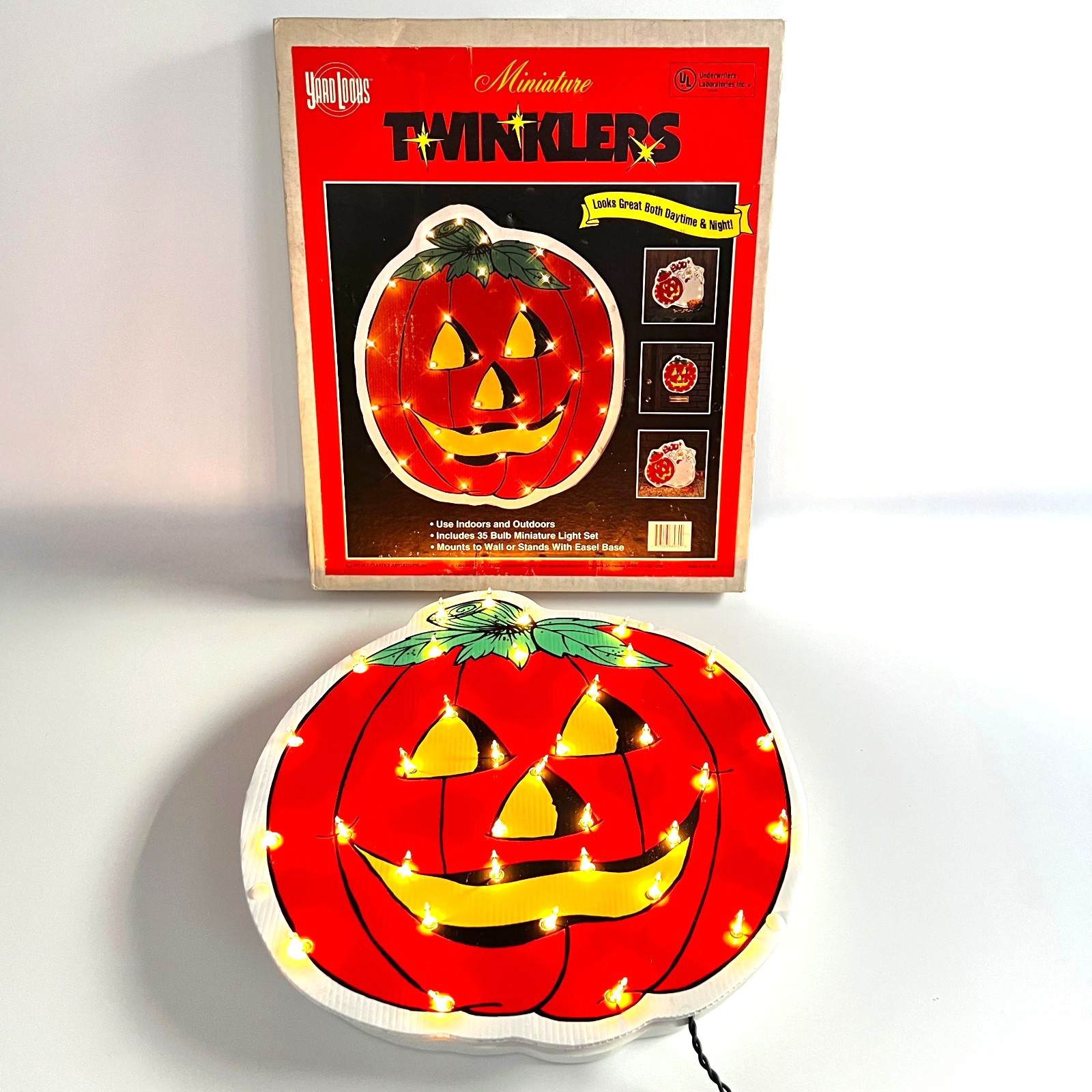 VTG Yard Looks Miniature Twinklers Light Up Jack O Lantern Halloween 35 Lights