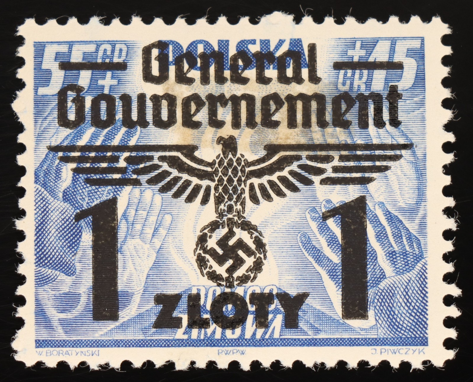 German Occupation Poland 1940 1 Zloty Mi 32 Scott N50 MH Generalgouvernement