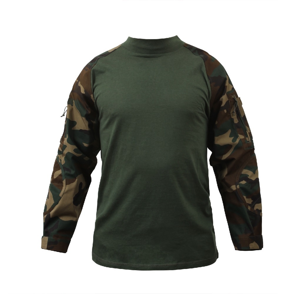 Rothco 90025 Men\'s Woodland Camo Military Combat Shirt