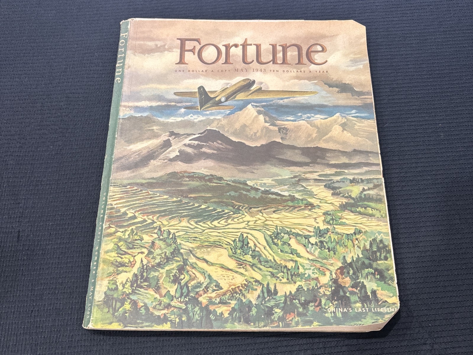 1943 MAY FORTUNE MAGAZINE - CHINA'S LAST LIFELINE - ILLUSTRATED COVER - F 126A