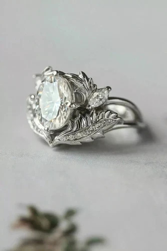 Gorgeous 2Ct Oval Cut Lab Created Diamond 925 Silver Engagement Gift Ring
