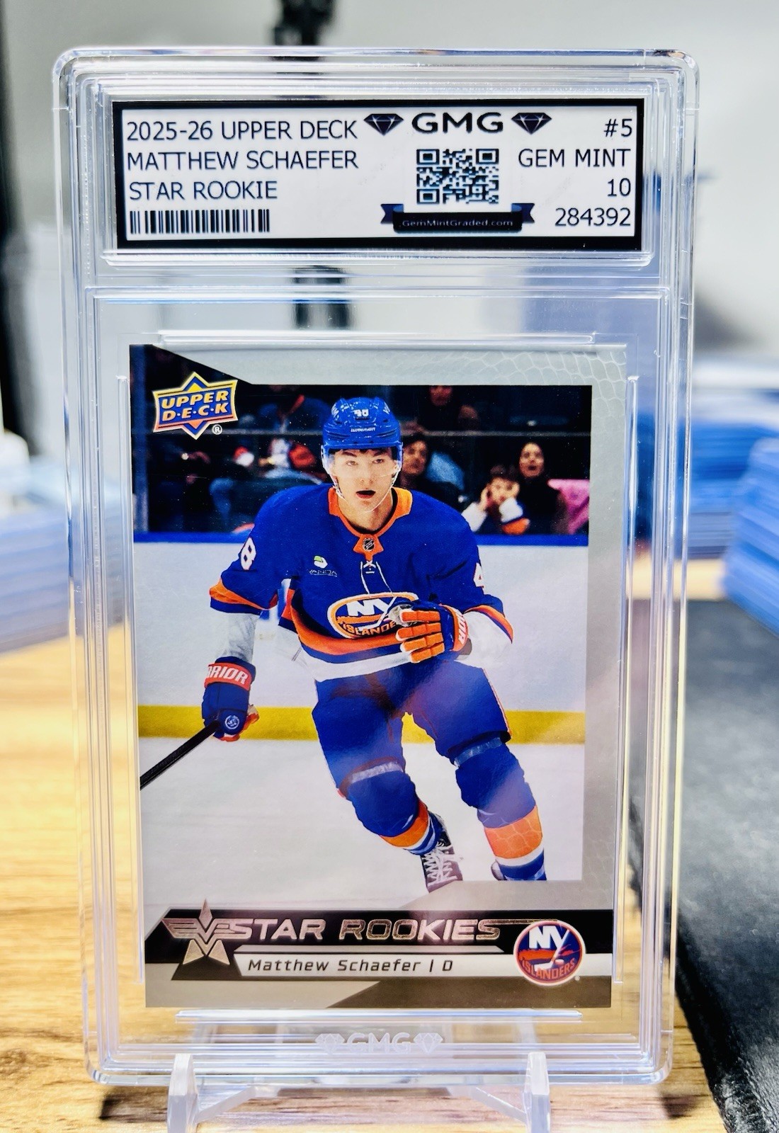 2025-26 Upper Deck Matthew Schaefer Star Rookie GMG Graded 10 Gem Mint 💎 RC #5 2025-26 Upper Deck Matthew Schaefer Star Rookie GMG Graded 10 Gem Mint 💎 RC #5