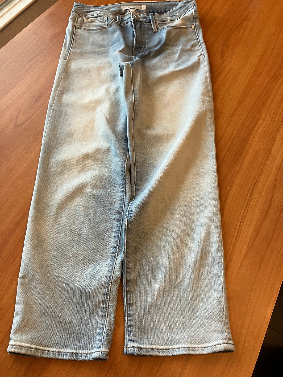 Athleta Sculptek Slim Straight Crop Denim Jean Zion Light Wash SUM 2018 6 305753