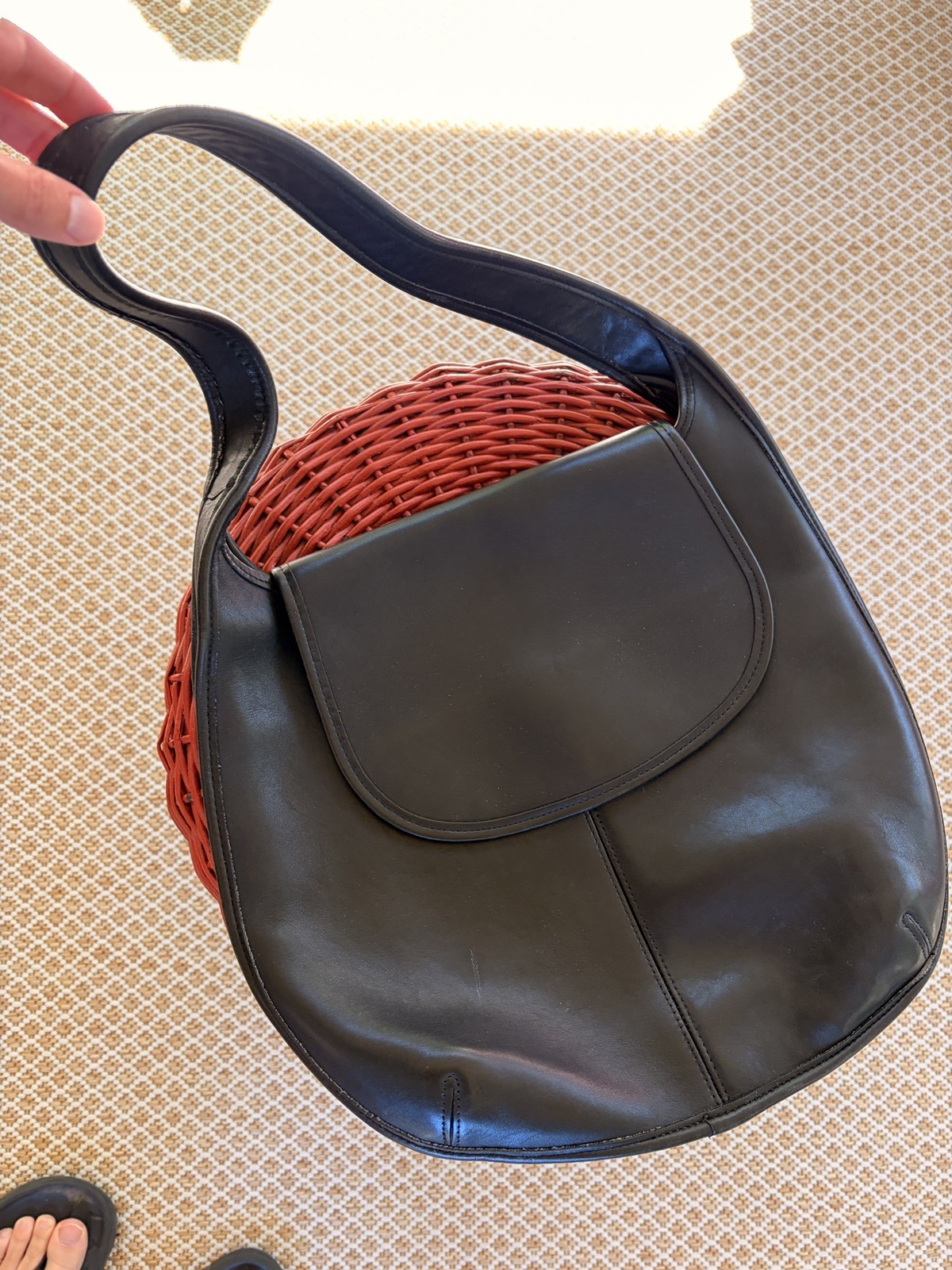 Rare COACH Ergo Flap 9034 Vintage Coach Hobo Shoulder Crossbody Black Leather
