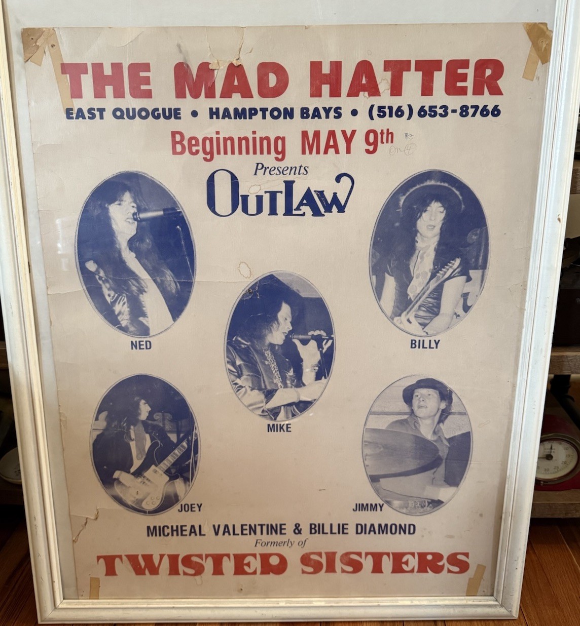 1970s Twisted Sister Poster OUTLAW Old Band Members O’Neill & Steiger