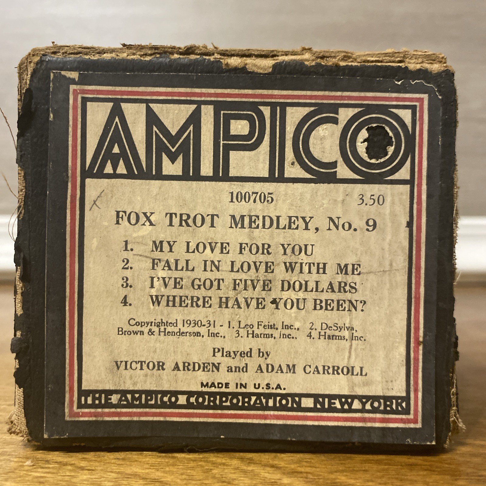 Ampico Roll Fox Trot Medley No. 9 100705 Played By Victor Arden And Adam Carroll