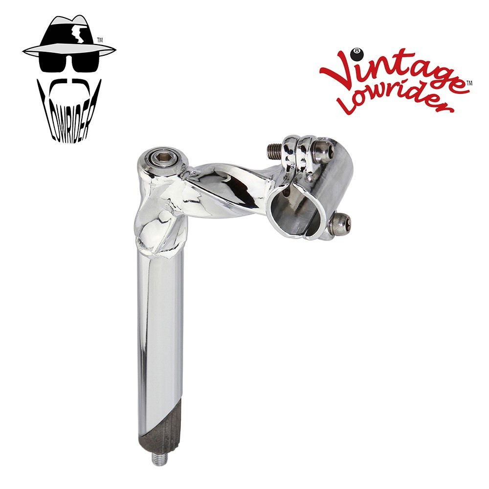 ORIGINAL LOWRIDER BRANDED ALL TWISTED BICYCLE STEEL STEM 21.1MM CHROME ORIGINAL LOWRIDER BRANDED ALL TWISTED BICYCLE STEEL STEM 21.1MM CHROME