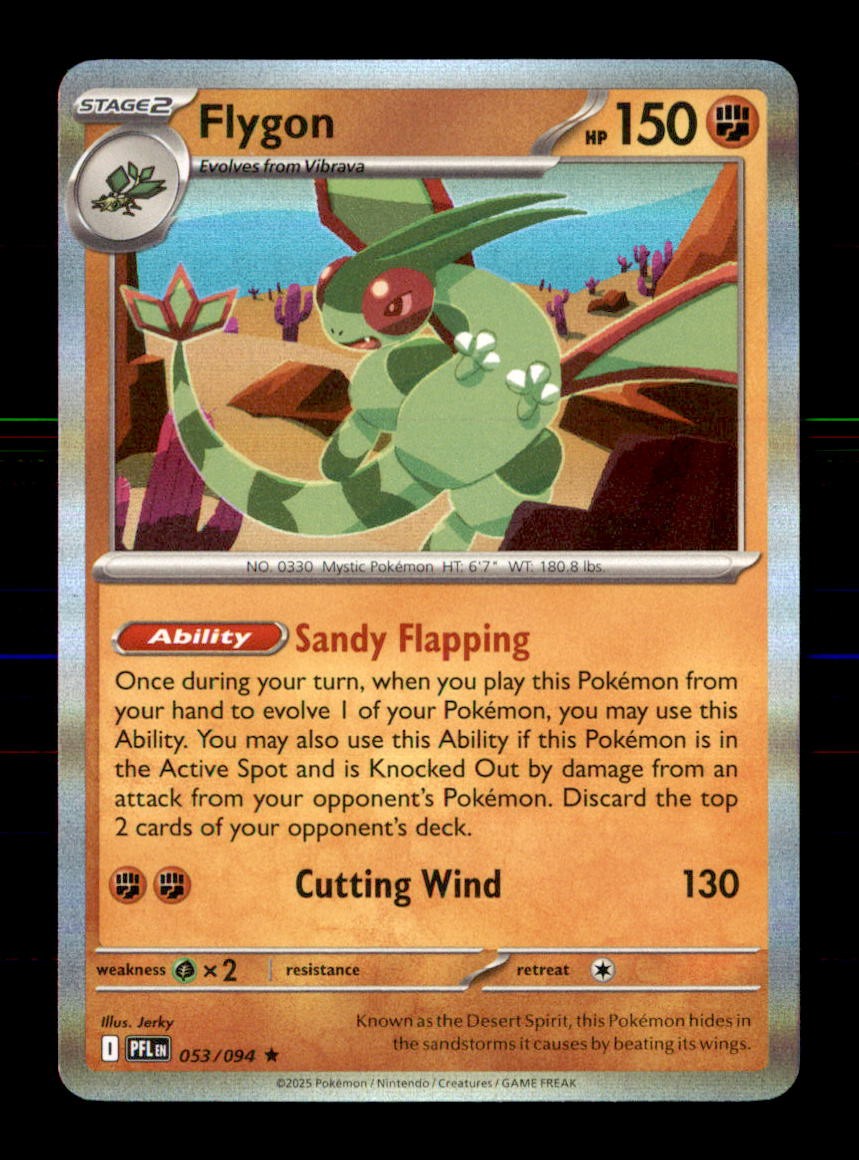 Flygon 053/094 Rare Phantasmal Flames Pokemon Holo Near Mint Flygon 053/094 Rare Phantasmal Flames Pokemon Holo Near Mint