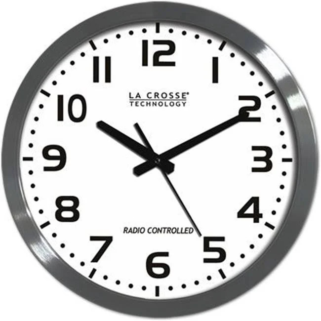 La Crosse Technology 16 Inch Atomic Metal Analog Metal Wall Clock - WT-3161WH