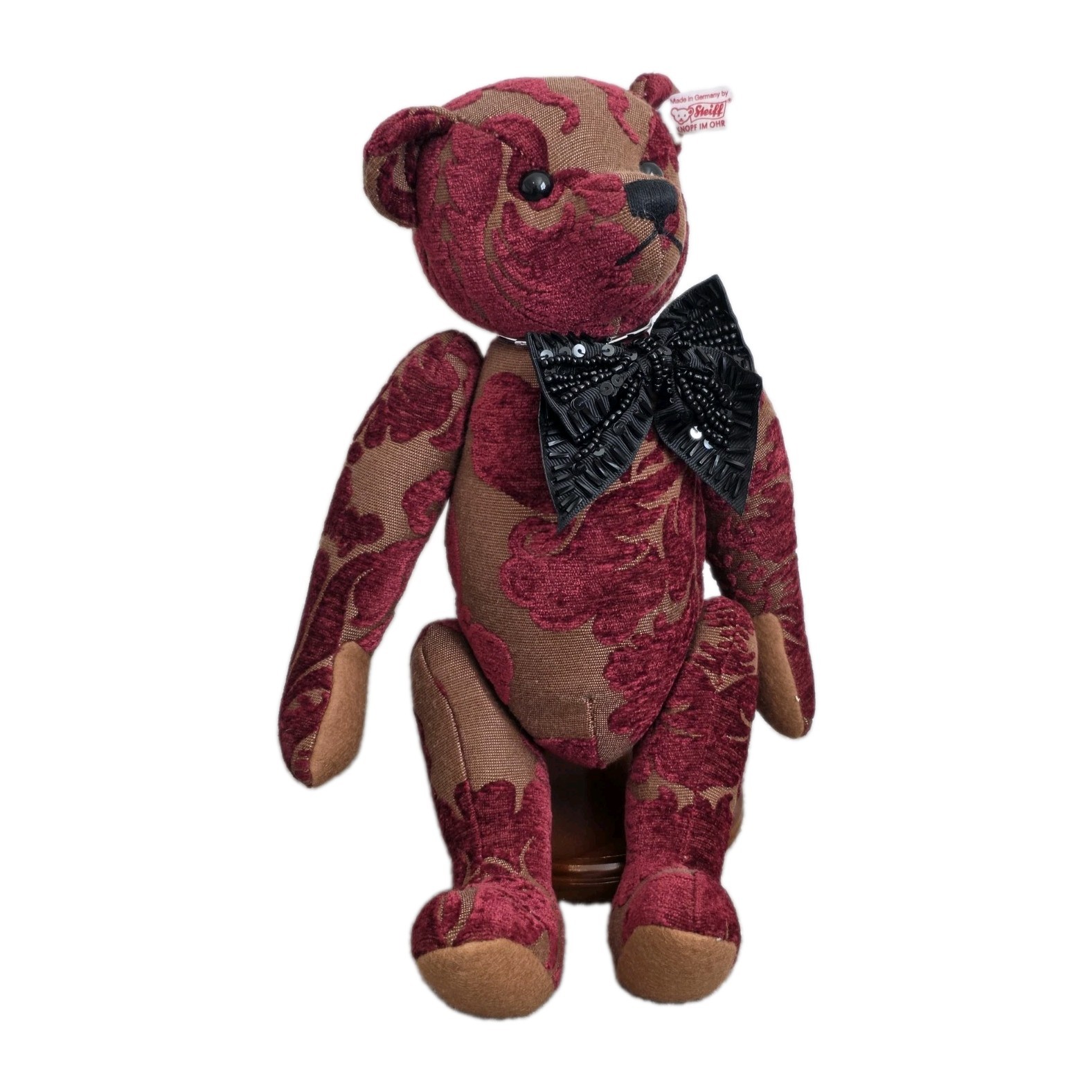 Steiff Viktoria Teddy Bear 2011 Ltd Ed 00970/1500 Burgundy Brocade Tag No Box St