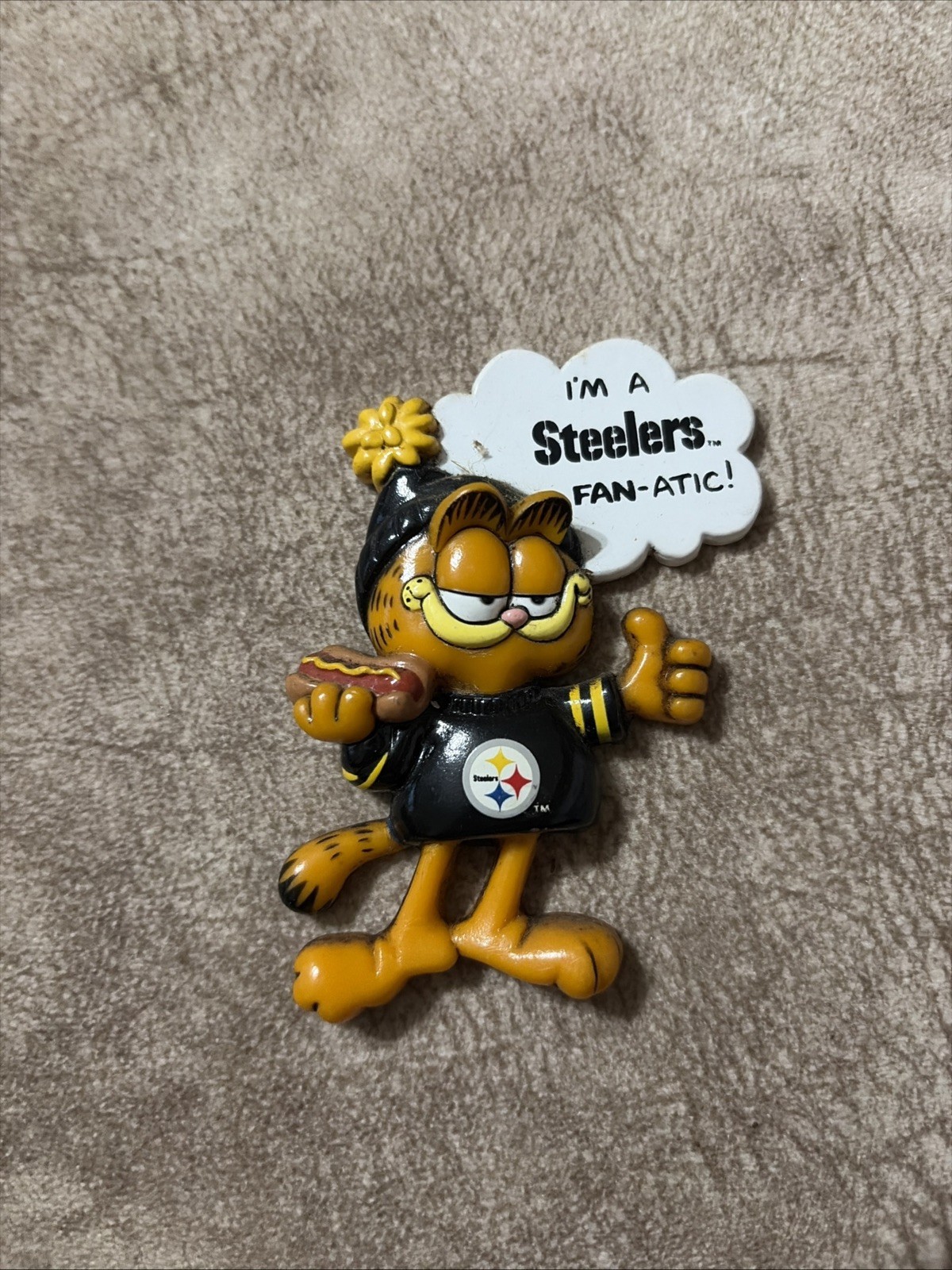 Vintage 1981 Garfield Pittsburgh Steeler I\'m A Steeler FAN-atic Fridge Magnet Vintage 1981 Garfield Pittsburgh Steeler I\'m A Steeler FAN-atic Fridge Magnet
