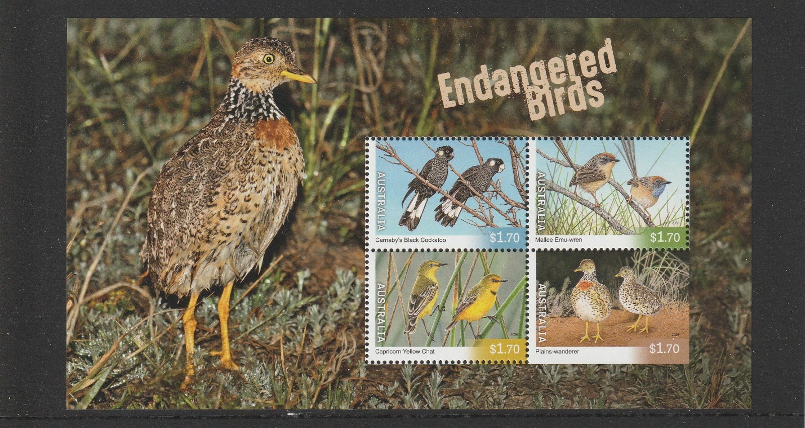 Australia 2025: Endangered Birds - Mini-Sheet - Mint Never Hinged.