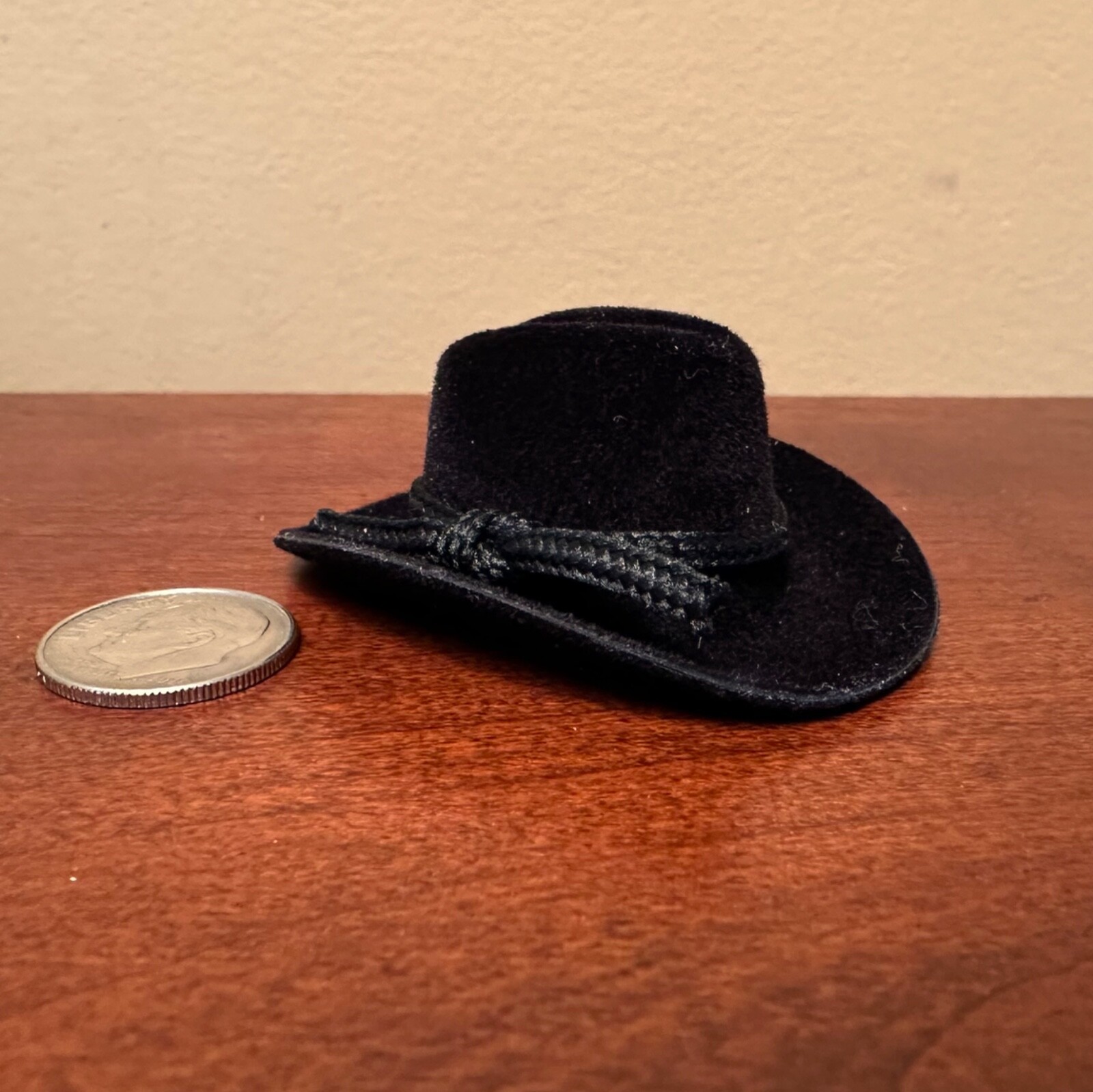 Small Traditional 1:9 Scale BLACK COWBOY HAT ~ See HEAD-OPENING Measurements