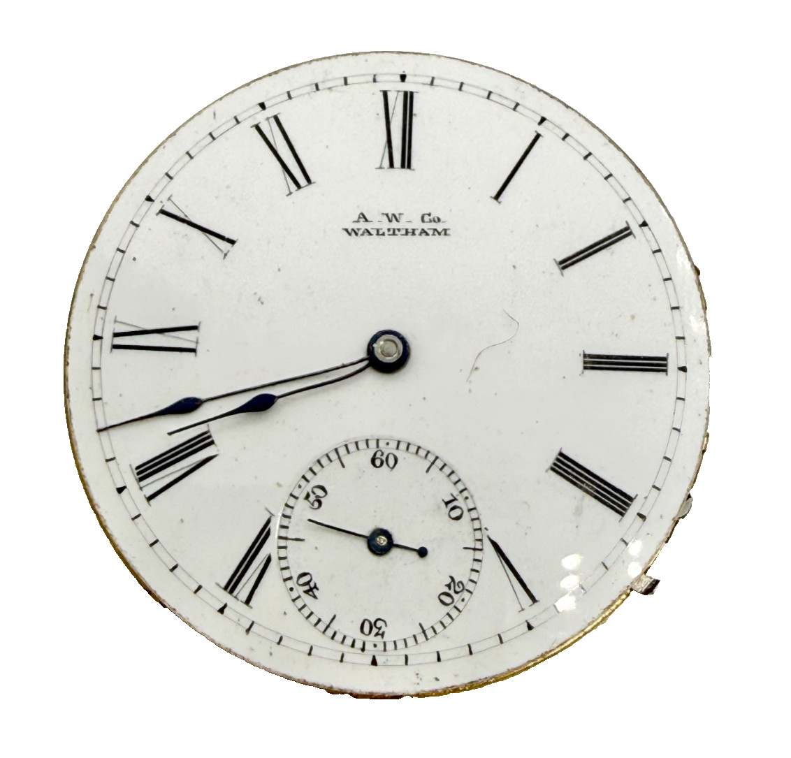 Antique 1873 6s Waltham Seaside Pocket Watch Movement Starts/Stops