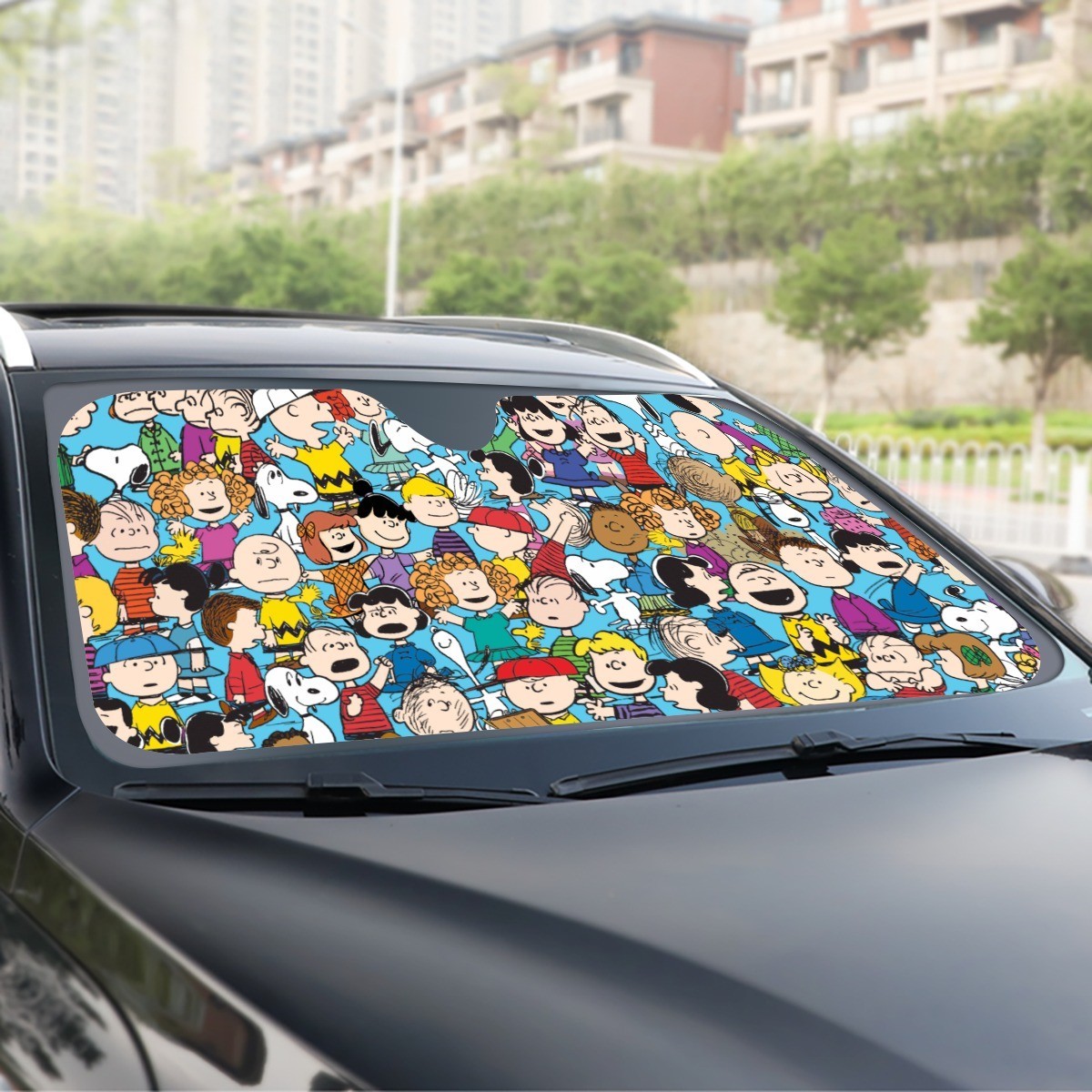 Rare Peanut Snoopy Print Car Windshield Sun Shade Protector UV Size 70 x 145 Cm