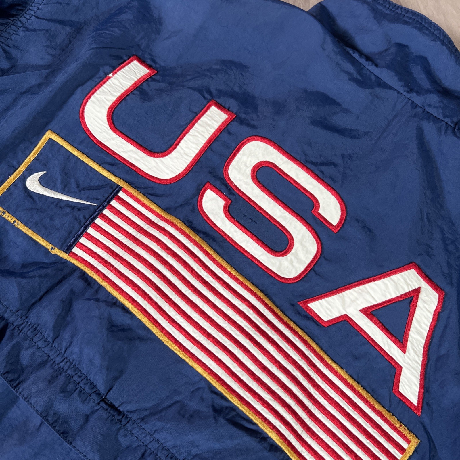 Vintage Nike United States Track And Field Jacket Mens Large USA Flag Olympics