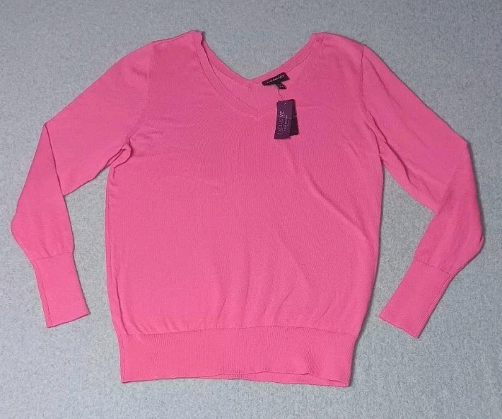 NWT Lane Bryant Long Sleeve Sweater Womens Size 14/16 Pink Vneck NWT Lane Bryant Long Sleeve Sweater Womens Size 14/16 Pink Vneck