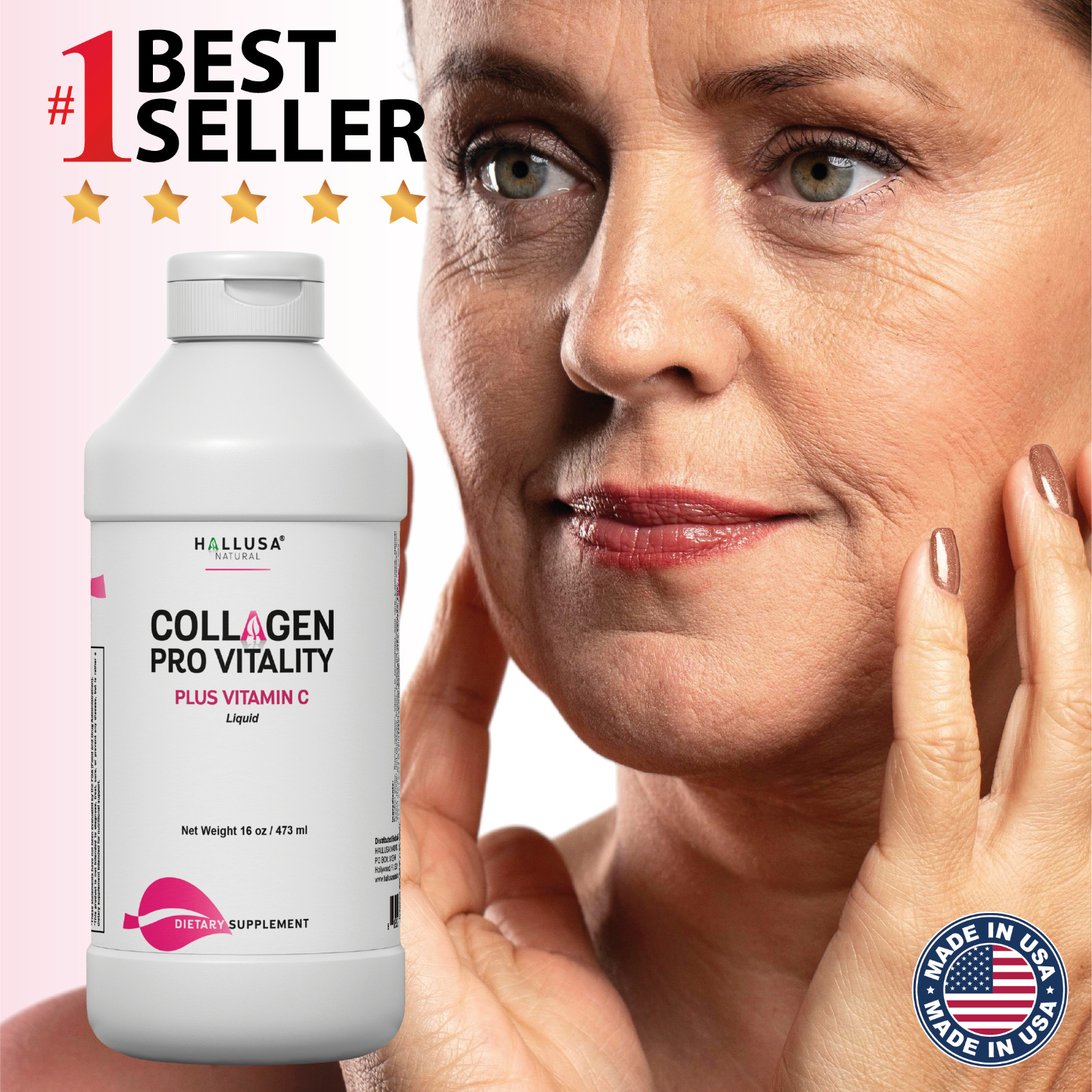 ANTI-AGING Collagen Liquid - Joint, Skin & Hair Health - 16 OZ with Vitamin C