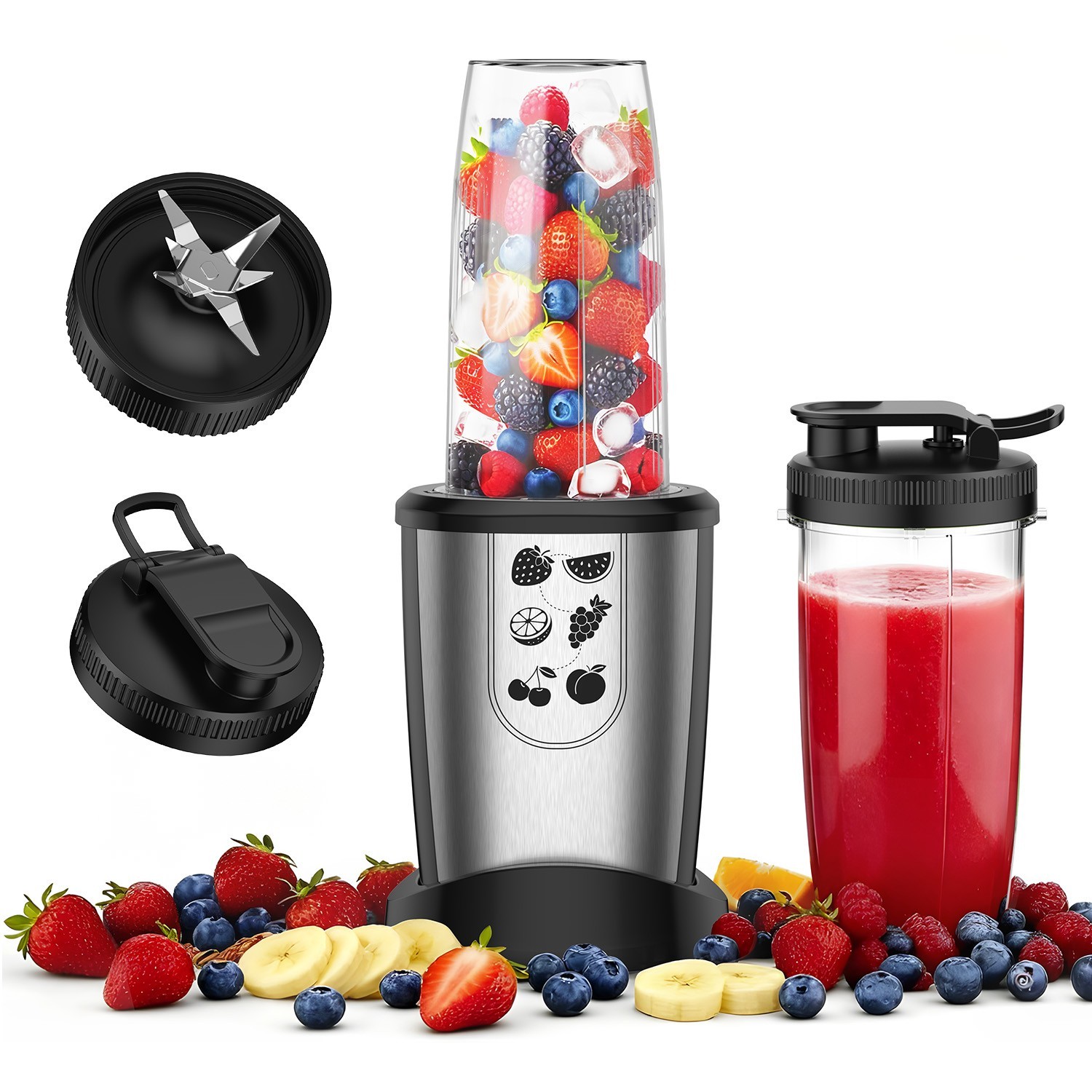 TENKER 1000W Smoothie Blender Fruit Juicer Mixer Countertop Blenders Portable