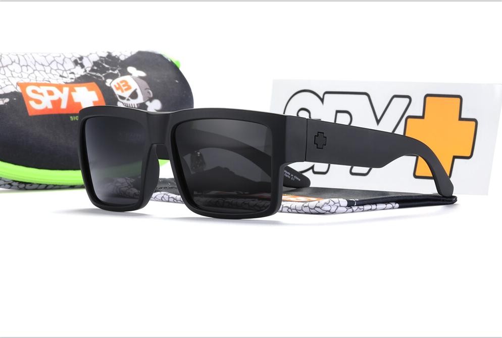 Newest Spy Men's High Definition Polarized Sunglasses Matte Frame Square Box