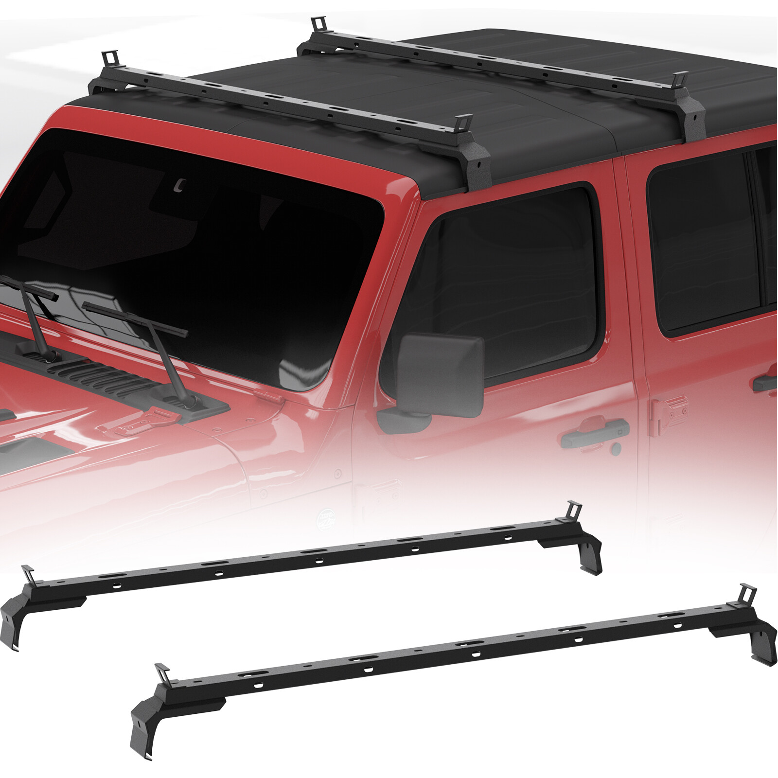 300LBS Roof Rack Cross Bars for 07-24 Jeep Wrangler JK JL Unlimited,Gladiator JT