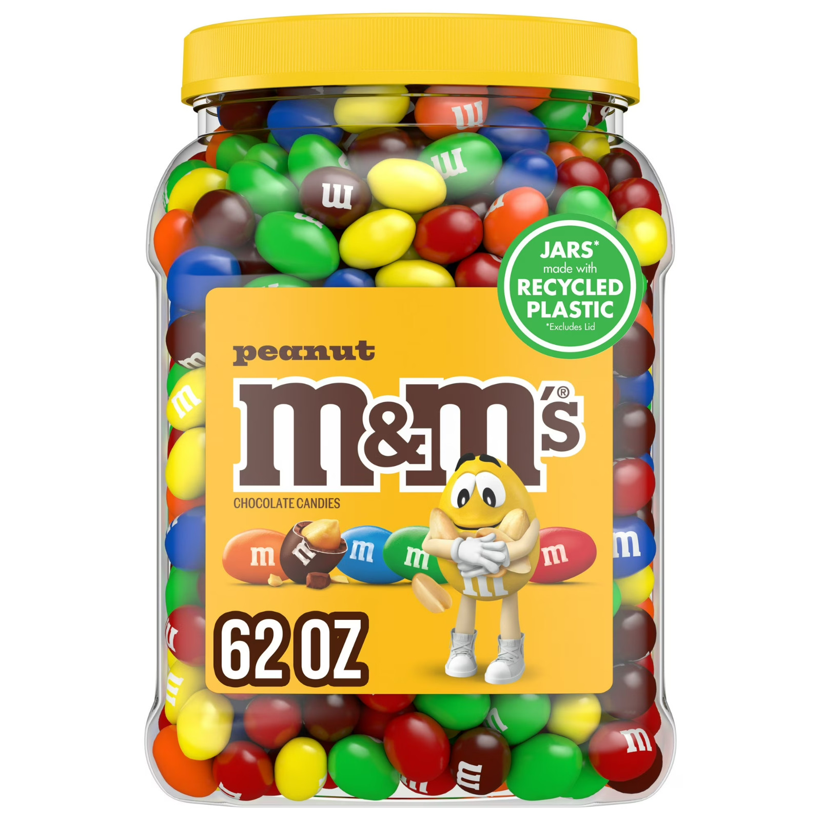 M&M\'S Peanut Milk Chocolate Candy 62 oz Bulk Jar Free Fast Shipping