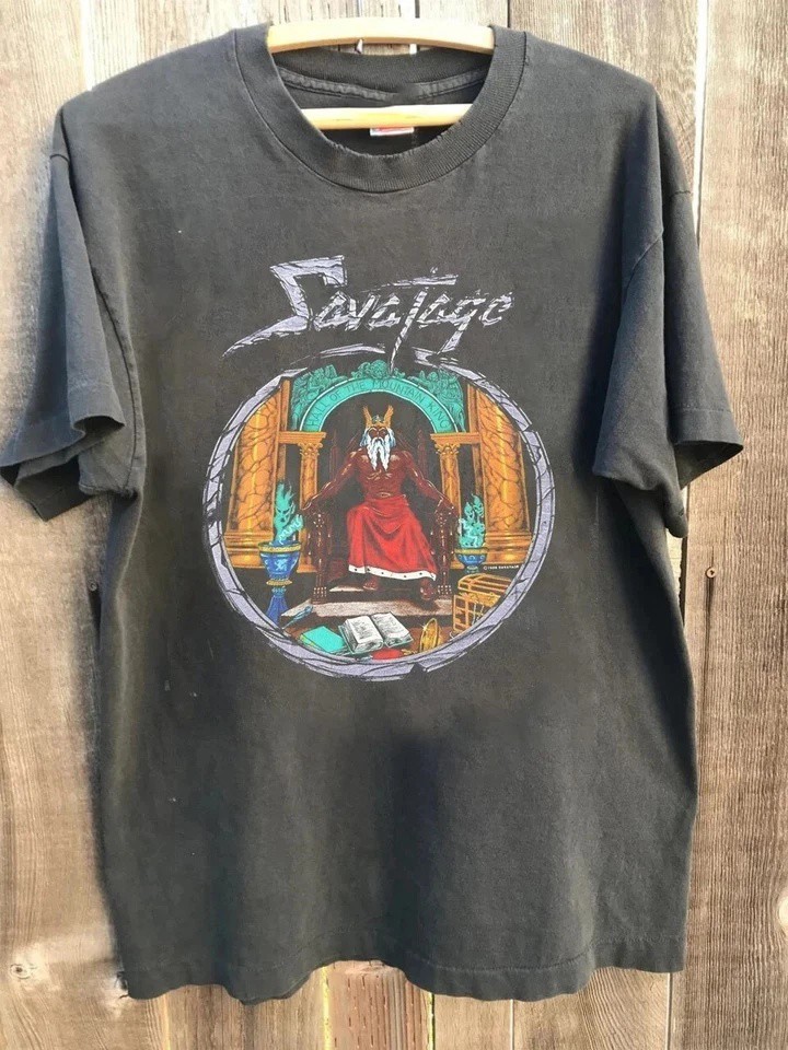 Savatage 1988 Vintage Heavy Metal Graphic T Shirt Tweed S-5XL CM756