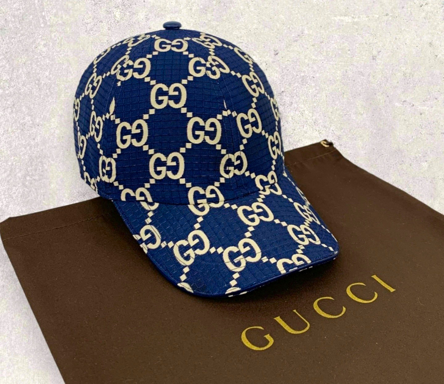 Gucci Blue Beige GG Monogram Logo Adjustable Baseball Hat /cap L adjustable Gucci Blue Beige GG Monogram Logo Adjustable Baseball Hat /cap L adjustable