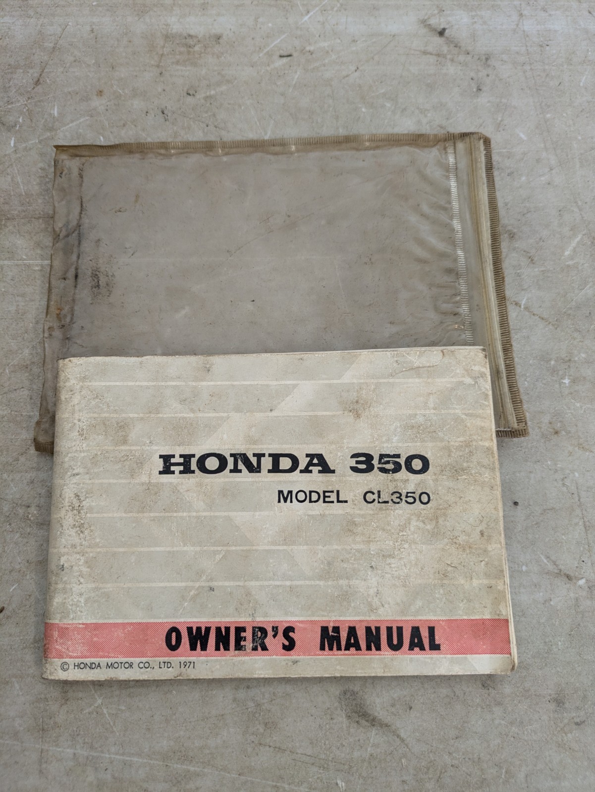 1972 Honda CL350 K4 Owner\'s Manual Under Seat Book Cover OEM Original Vintage 1972 Honda CL350 K4 Owner\'s Manual Under Seat Book Cover OEM Original Vintage