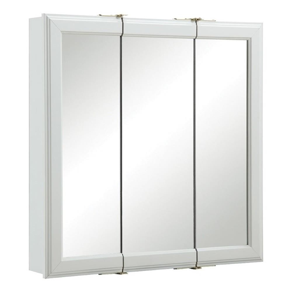 Pemberly Row Modern Classic 24-Inch Wood Medicine Cabinet in White