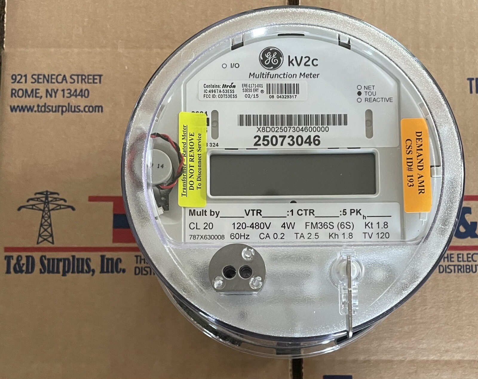 GE, GENERAL ELECTRIC WATTHOUR METER KWH, KV2C, FM36S (6S) 13 LUGS, 4W, 120-480V,