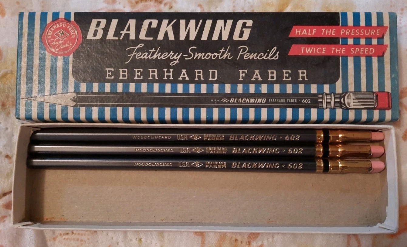 Vintage EBERHARD FABER BLACKWING 602 PENCILS 3 in Original Box + A LOT MORE-READ