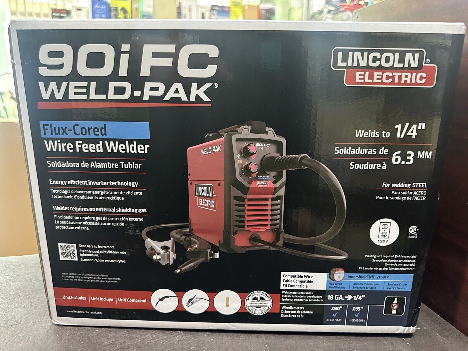 Lincoln Electric K5255-1 90i FC Flux Core Wire Feed Welder 120V NEW Lincoln Electric K5255-1 90i FC Flux Core Wire Feed Welder 120V NEW